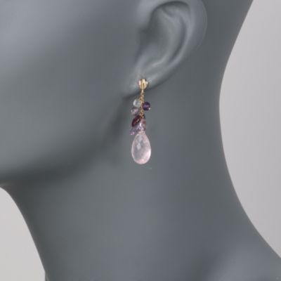 20.10 ct.t.w. Multi-Gem Drop Earrings in 14kt Yellow Gold. Dangle Earrings &mdash; Alt Image 2