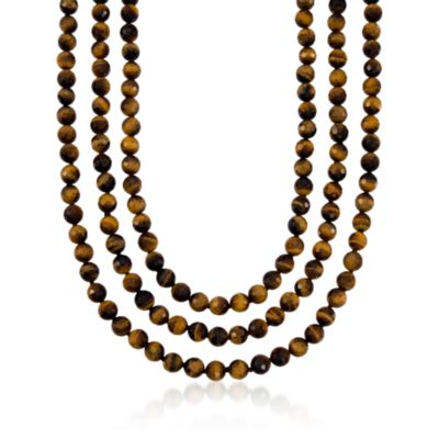 8-8.5mm Tiger's Eye Endless Necklace. 64" &mdash; Alt Image 1
