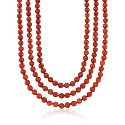 8-8.5mm Carnelian Endless Strand Necklace. 64" &mdash; Alt Image 1