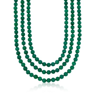 8-8.5mm Green Agate Endless Necklace. 64" &mdash; Alt Image 1