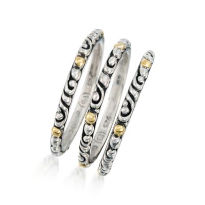 Set of Three Balinese Rings in Two-Tone &mdash; Alt Image 3
