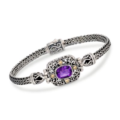 Balinese  2.40 Carat Amethyst "Tulang Naga" Bracelet in Two-Tone &mdash; Alt Image 1