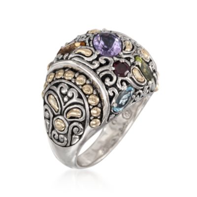 .70 ct. t.w. Amethyst and 1.25 ct. t.w. Multi-Gemstone Ring in Two-Tone &mdash; Alt Image 3