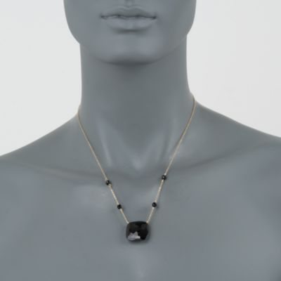 Black Onyx Pendant Necklace With Beads in 14kt Yellow Gold &mdash; Alt Image 3