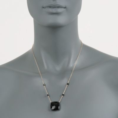 Black Onyx Pendant Necklace With Beads in 14kt Yellow Gold &mdash; Alt Image 4