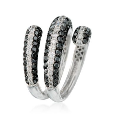 Roberto Coin 2.70 ct. t.w. Black and White Diamond Snake Ring in 18kt White Gold. Size 6.5 &mdash; Alt Image 3