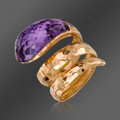 Roberto Coin "Martellato" 6.50 Carat Amethyst Snake Ring in 18kt Rose Gold. Size 6.5 &mdash; Alt Image 3