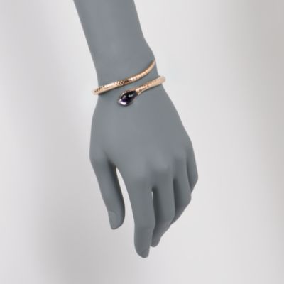 Roberto Coin "Martellato" 6.75 Carat Amethyst Snake Bangle Bracelet in 18kt Rose Gold . 7" &mdash; Alt Image 2