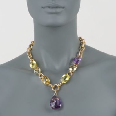 Roberto Coin 145.00 ct. t.w. "Ipanema" Multi-Gem Necklace in 18kt Yellow Gold. 18" &mdash; Alt Image 2