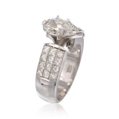 C. 1990 Vintage 3.70 ct. t.w. Diamond Ring in 18kt White Gold. Size 6.5 &mdash; Alt Image 3