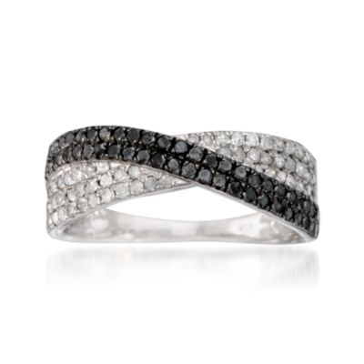 .75 ct. t.w. Black and White Diamond Ring in Sterling Silver &mdash; Alt Image 1