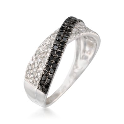 .75 ct. t.w. Black and White Diamond Ring in Sterling Silver &mdash; Alt Image 3