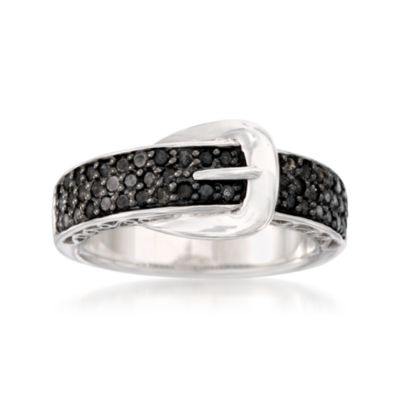 .50 ct. t.w. Black Diamond Buckle Ring in Sterling Silver &mdash; Alt Image 1