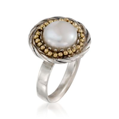 9-10mm Pearl Ring in Two-Tone &mdash; Alt Image 3