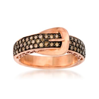 .50 ct. t.w. Brown Diamond Buckle Ring in Rose Vermeil &mdash; Alt Image 1