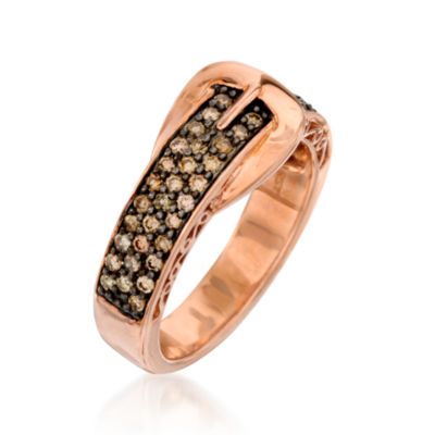 .50 ct. t.w. Brown Diamond Buckle Ring in Rose Vermeil &mdash; Alt Image 3