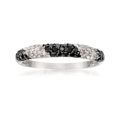 .45 ct. t.w. Black and White Pave Diamond Ring in Sterling Silver &mdash; Alt Image 1