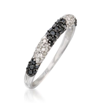 .45 ct. t.w. Black and White Pave Diamond Ring in Sterling Silver &mdash; Alt Image 3