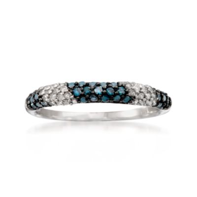 .45 ct. t.w. Blue and White Pave Diamond Ring in Sterling Silver &mdash; Alt Image 1
