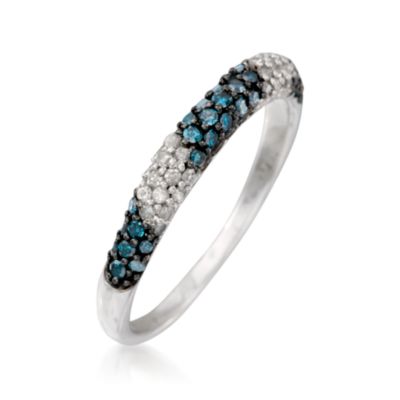 .45 ct. t.w. Blue and White Pave Diamond Ring in Sterling Silver &mdash; Alt Image 3