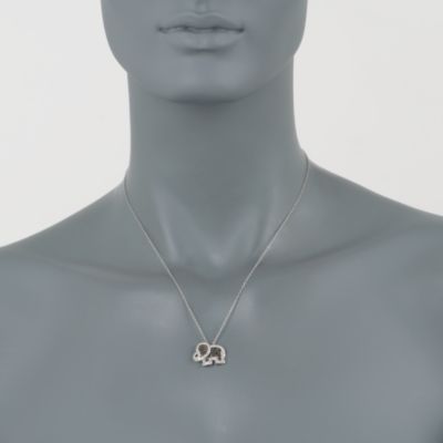 .45 ct. t.w. Black and White Diamond Elephant Pendant Necklace Sterling Silver. 18" &mdash; Alt Image 2