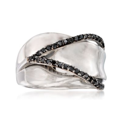.30 ct. t.w. Black Diamond Twist Ring in Sterling Silver &mdash; Alt Image 1