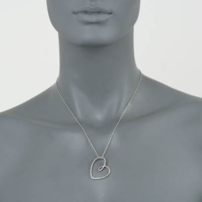 .50 ct. t.w. Diamond Heart Pendant Necklace in Sterling Silver. 18" &mdash; Alt Image 2