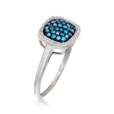 .25 ct. t.w. Blue Pave Diamond Ring in Sterling Silver &mdash; Alt Image 3