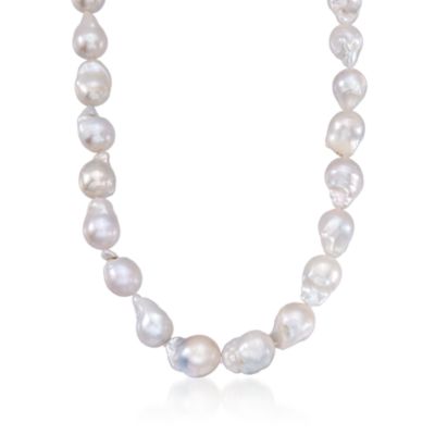 13-15mm Cultured Baroque Pearl Necklace With Sterling Silver Clasp &mdash; Alt Image 1
