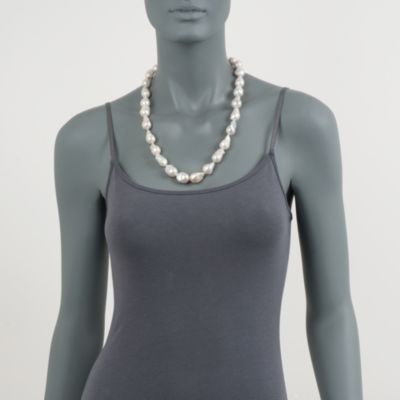 13-15mm Cultured Baroque Pearl Necklace With Sterling Silver Clasp &mdash; Alt Image 3