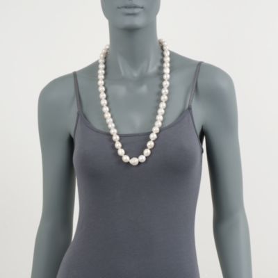 13-15mm Cultured Baroque Pearl Necklace With Sterling Silver Clasp &mdash; Alt Image 4