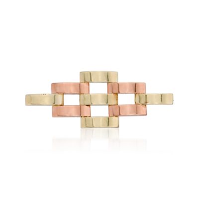 C. 1950 Vintage 14kt Two-Tone Gold Link-Style Pin &mdash; Alt Image 1