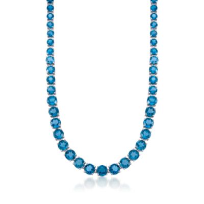 61.00 ct. t.w. London Blue Topaz Necklace in Sterling Silver. 17" &mdash; Alt Image 1