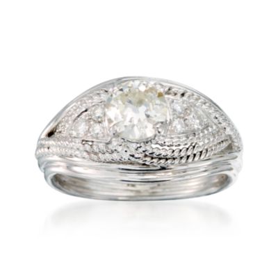 C. 1970 Vintage .90 ct. t.w. Diamond Ring in 18kt White Gold. Size 5.5 &mdash; Alt Image 1