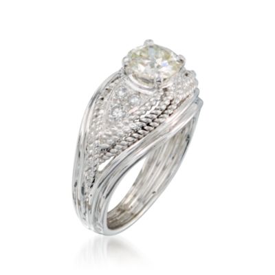 C. 1970 Vintage .90 ct. t.w. Diamond Ring in 18kt White Gold. Size 5.5 &mdash; Alt Image 3