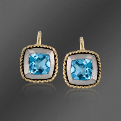 Andrea Candela 4.00 ct. t.w. Blue Topaz Earrings in Two-Tone &mdash; Alt Image 1