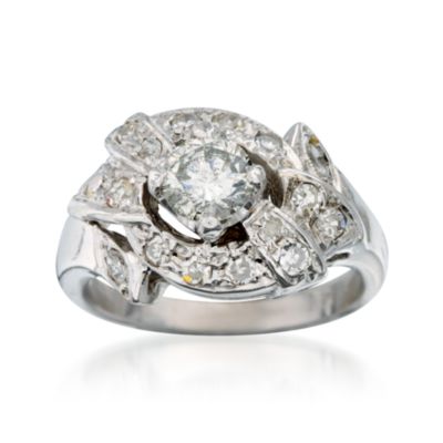 C. 1970 Vintage 1.13 ct. t.w. Diamond Ring in 14kt White Gold. Size 5.75 &mdash; Alt Image 1