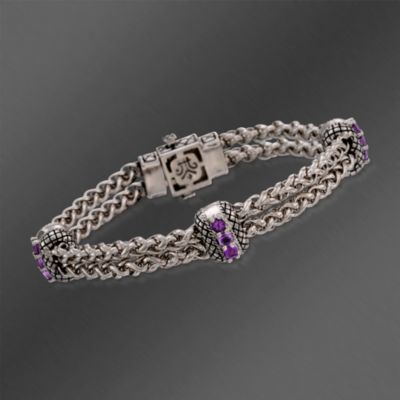 Andrea Candela .95 ct. t.w. Amethyst Station Bracelet In Two-Tone. 7" &mdash; Alt Image 1