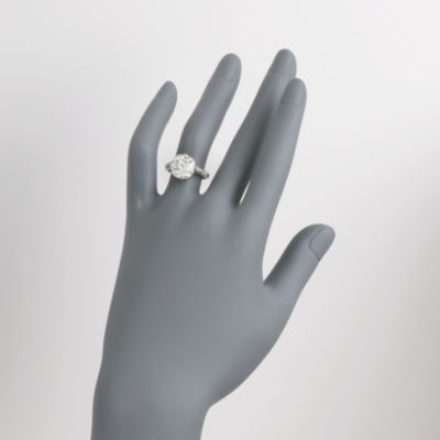 C. 1970 Vintage 5.71 Carat Diamond Solitaire Ring With .20 ct. t.w. Diamonds in Platinum. Size 7 &mdash; Alt Image 2