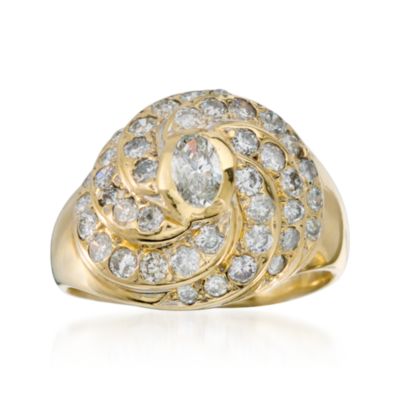 C. 1980 Vintage 1.65 ct. t.w. Diamond Ring in 14kt Yellow Gold. Size 6.75 &mdash; Alt Image 1