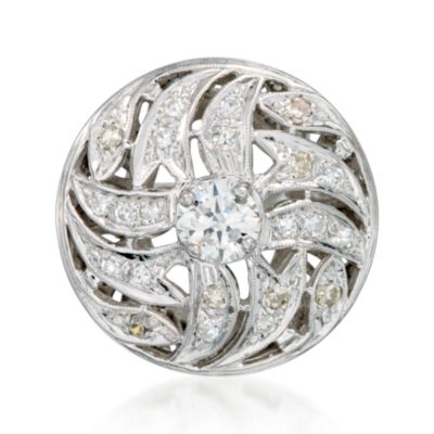 C. 1950 Vintage 1.09 ct. t.w. Diamond Disc Ring in 14kt White Gold. Size 6 &mdash; Alt Image 1