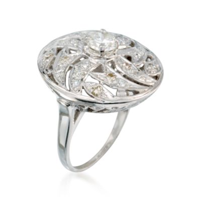 C. 1950 Vintage 1.09 ct. t.w. Diamond Disc Ring in 14kt White Gold. Size 6 &mdash; Alt Image 3