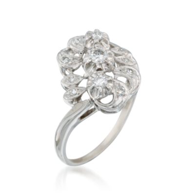 C. 1950 Vintage .30 ct. t.w. Diamond Ring in 14kt White Gold. Size 7.5 &mdash; Alt Image 3