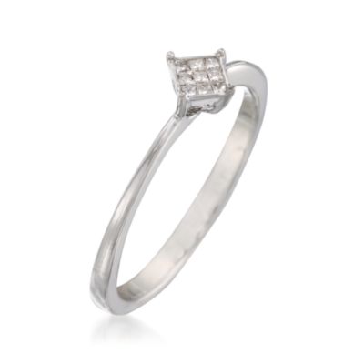 Sterling Silver Diamond Promise Ring &mdash; Alt Image 3
