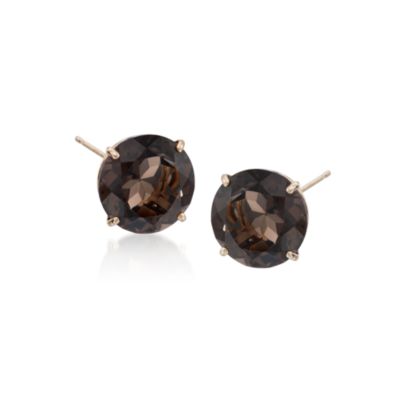9.75 ct.T .W. Smoky Quartz Stud Earrings In 14kt Yellow Gold &mdash; Alt Image 1