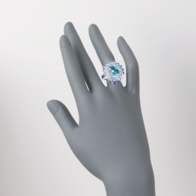 7.75 Carat Blue Topaz and 2.70 ct. t.w. Tanzanite Ring in Sterling Silver &mdash; Alt Image 2