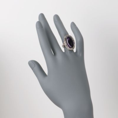 C. 1890 Vintage 12.00 Carat Amethyst and .80 ct. t.w. Diamond Ring In Two-Tone. Size 6 &mdash; Alt Image 2