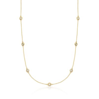 .50 ct. t.w. Diamond Station Necklace in 14kt Yellow Gold &mdash; Alt Image 1