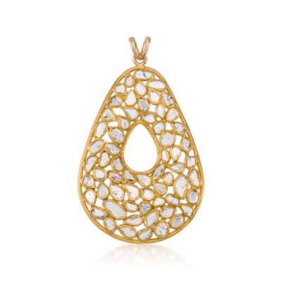 3.35 ct. t.w. Natural Diamond Slice Pendant in Vermeil &mdash; Alt Image 1