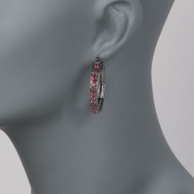 3.30 ct. t.w. Rhodolite Garnet Hoop Earrings In Sterling Silver &mdash; Alt Image 2